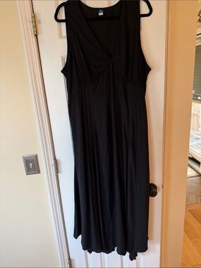 Old Navy Black Sleeveless Maxi Dress with Asymmetrical Handkerchief Hem XL Tall